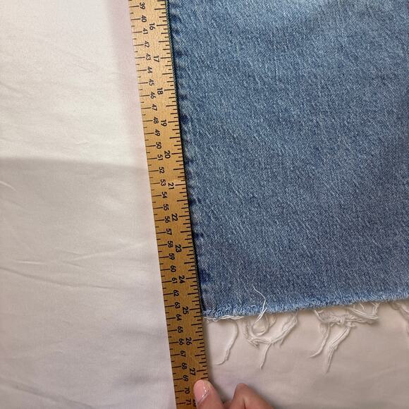 Madewell The Perfect Vintage Wide-Leg Crop Jeans Raw Hem Light Wash Size 24 - Picture 8 of 13